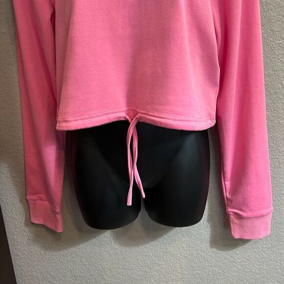 #303 Hypo fitness, Barbie pink, long sleeve cropped hoodie, size XL juniors - Picture 3 of 10